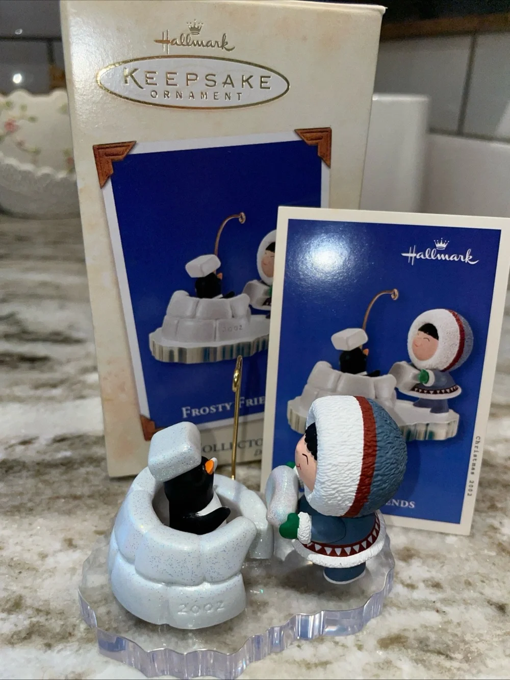 Hallmark 2002 Frosty Friends Keepsake Ornament #23 in Series Penguin Igloo IOB